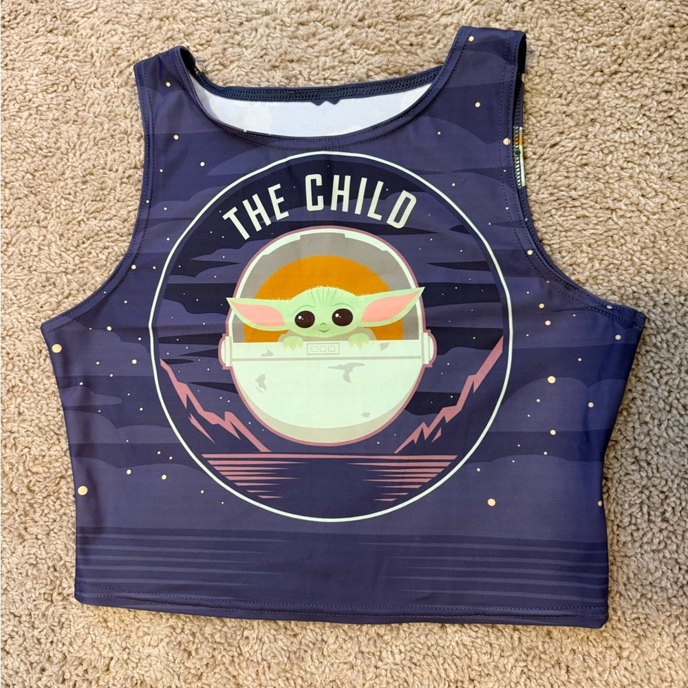 BLACK MILK THE CHILD GROGU STAR WARS CROP TOP FLEECE LINED NWOT SIZE M